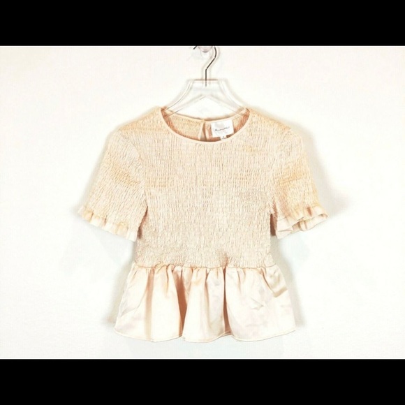 Revolve Line & Dot LouLou Satin  Smocked Top Size M - Picture 5 of 11